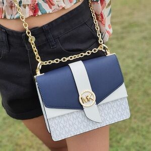 Logo Greenwich Small Convertible Crossbody - Navy Blue